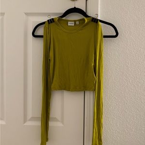 Aritzia Chartreuse Crop Top